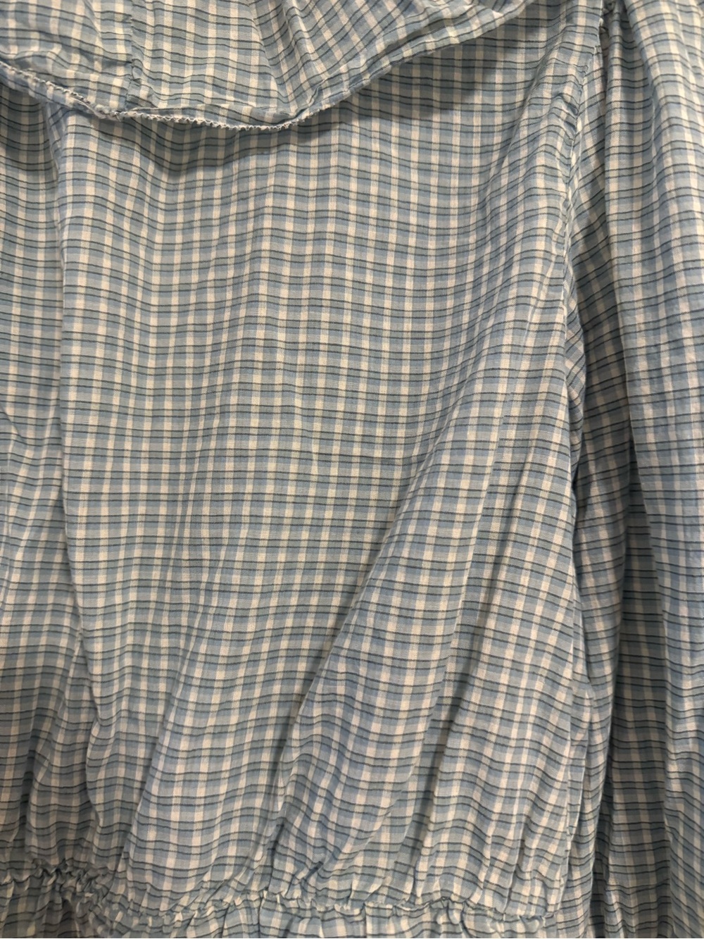 GAP blue Plaid Ruffle Button-Up Blouse - Picture 4 of 4
